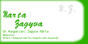 marta zagyva business card