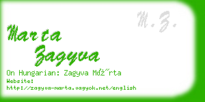 marta zagyva business card